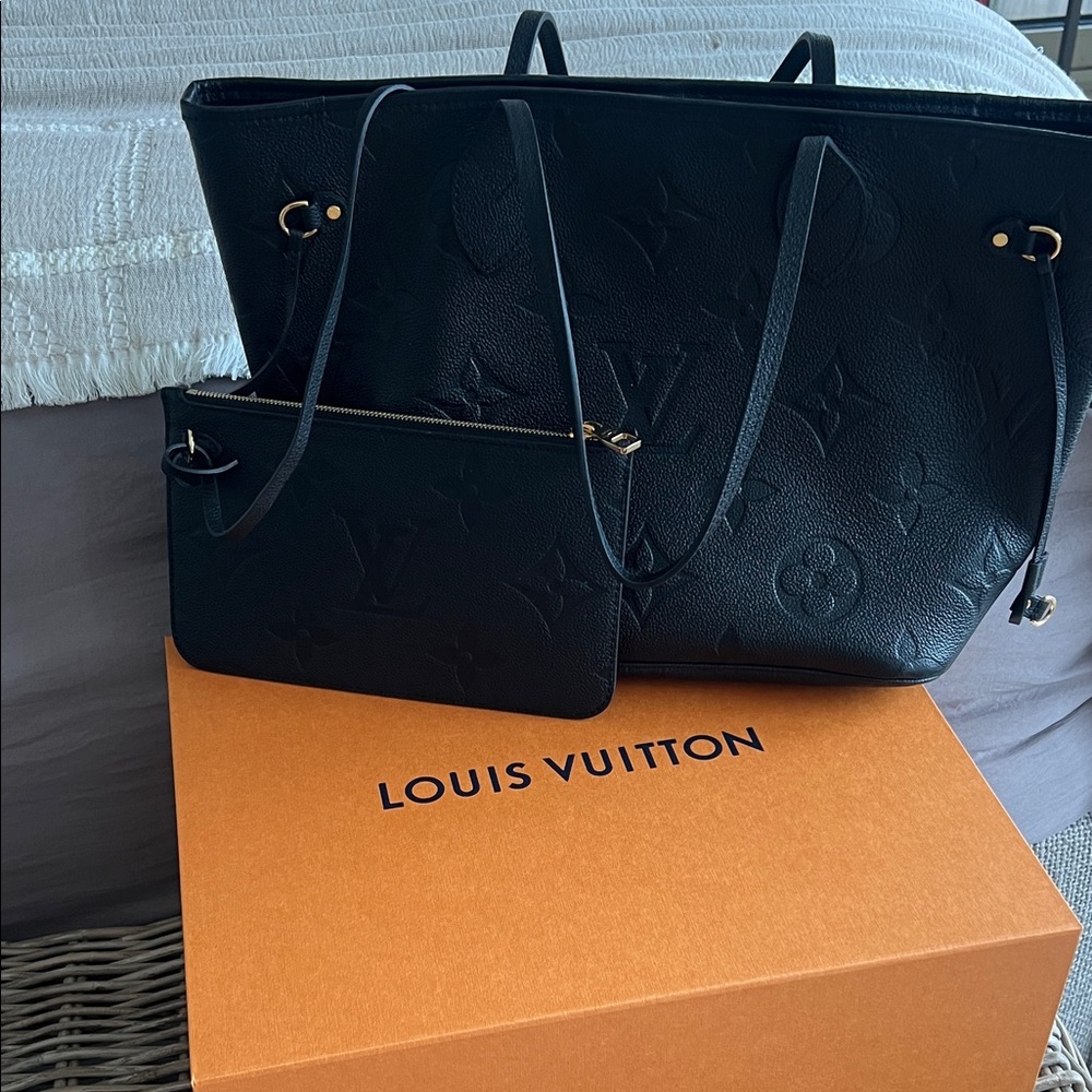 Louis Vuitton Black Tote and Pouch Set
